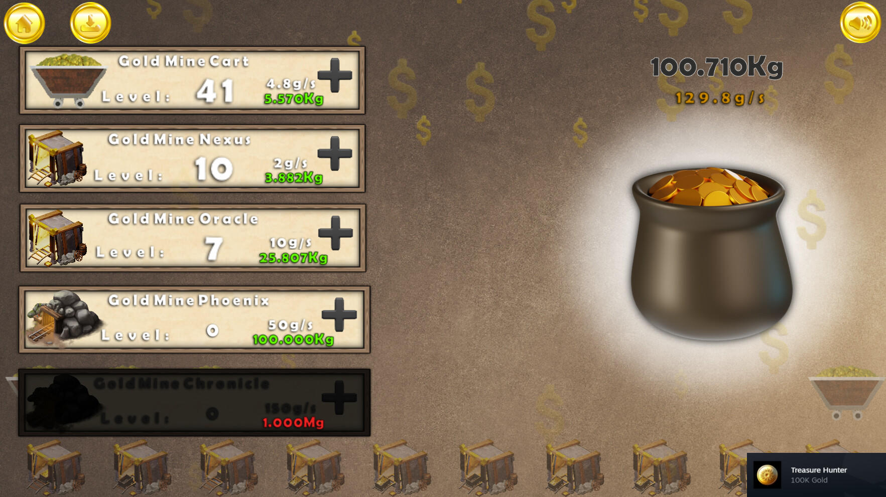 Screenshot of Gold Rush Clicker