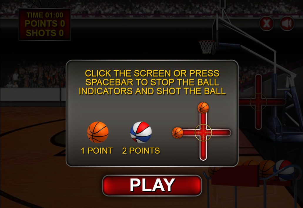 Captura de Tela do Jogo 3 point shoot basketball star