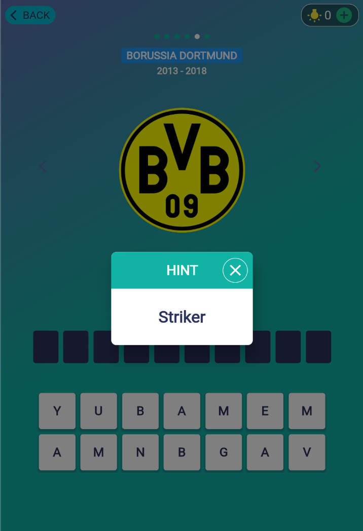 クラブでプレーヤーを推測する ゲームのスクリーンショット