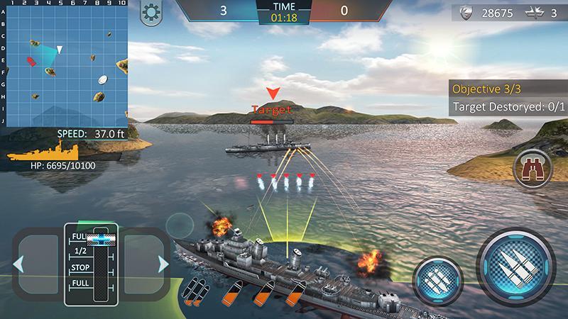 Warship Attack 3D Game Screenshot