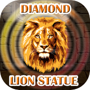 Encontre a estátua do leão de diamante