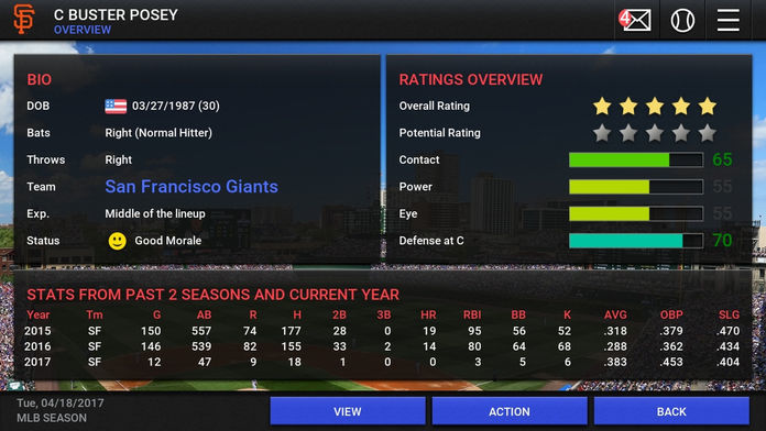MLB Manager 2017 screenshot game