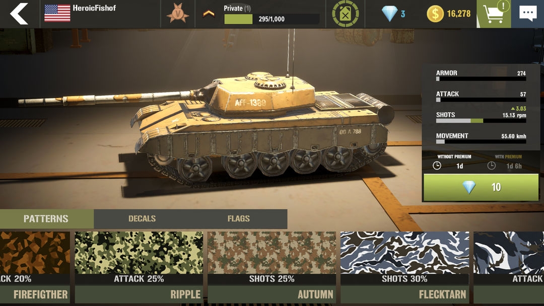 Screenshot of War Machines：Tanks Battle Game