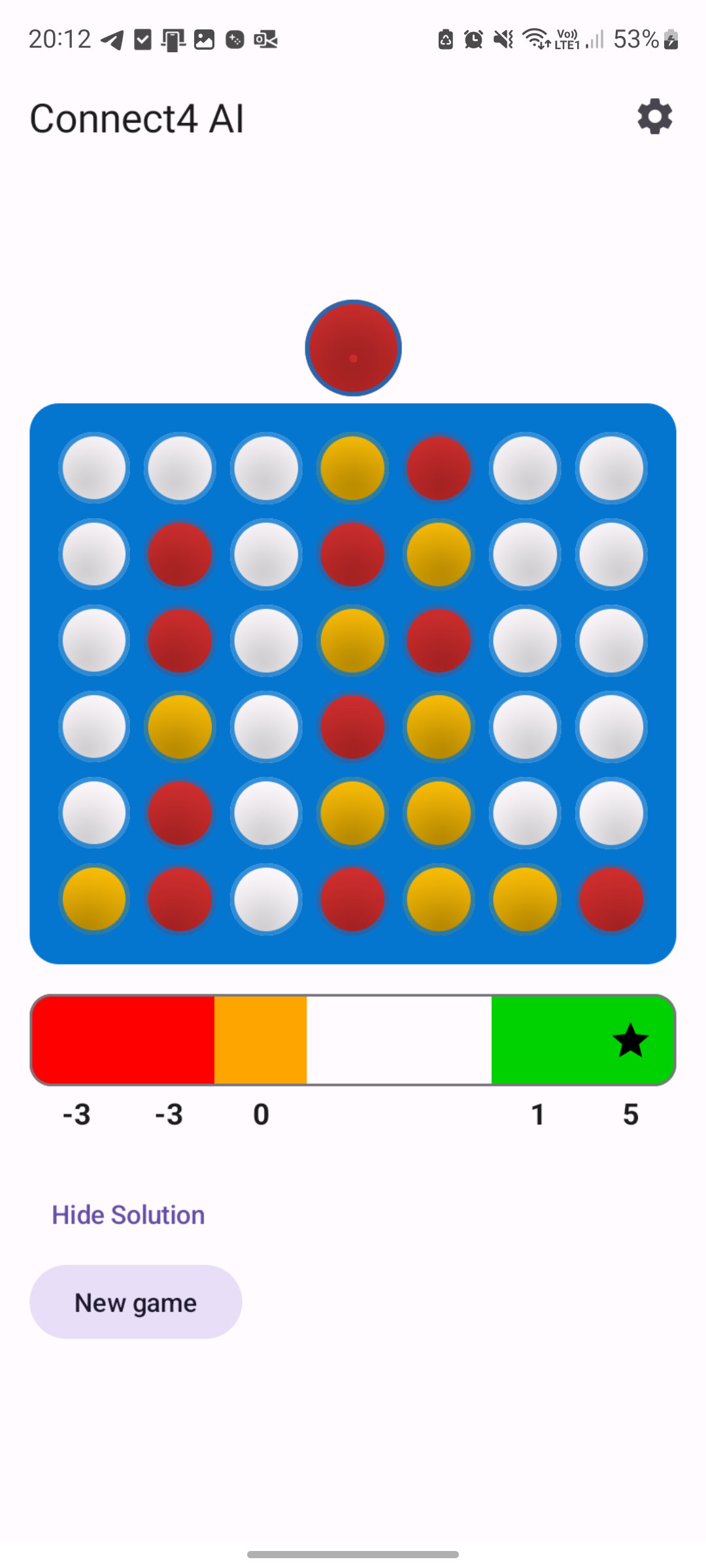 4 in a row - AI & Solver 遊戲截圖