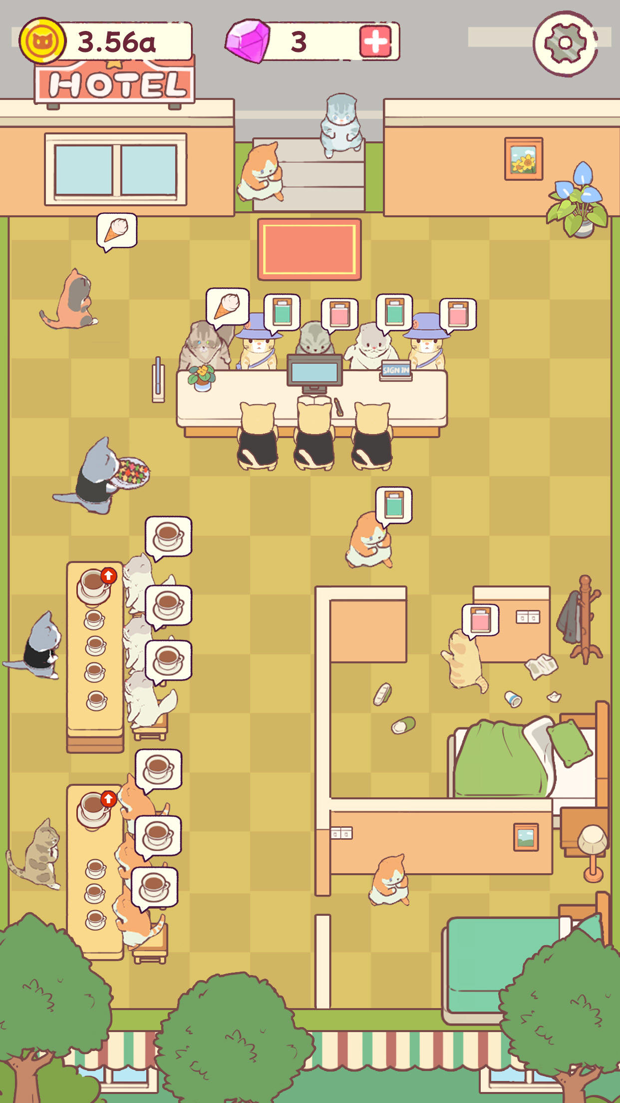 Cat Hostel: Idle Tycoon Games Game Screenshot