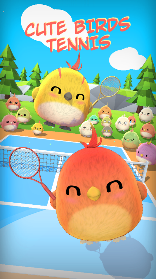 Cute Birds Tennis Game Screenshot