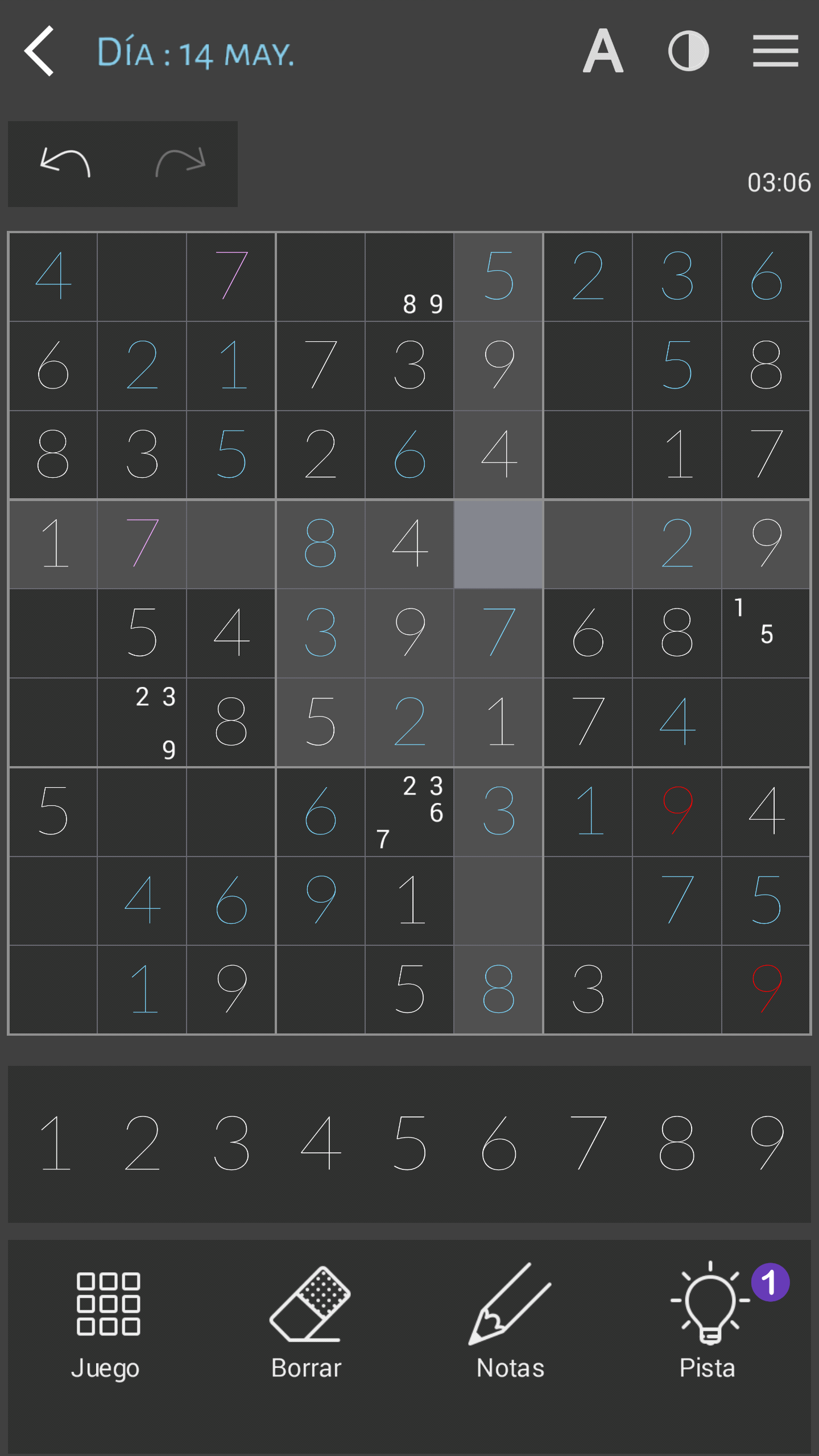 Captura de Pantalla del Juego Sudoku en español