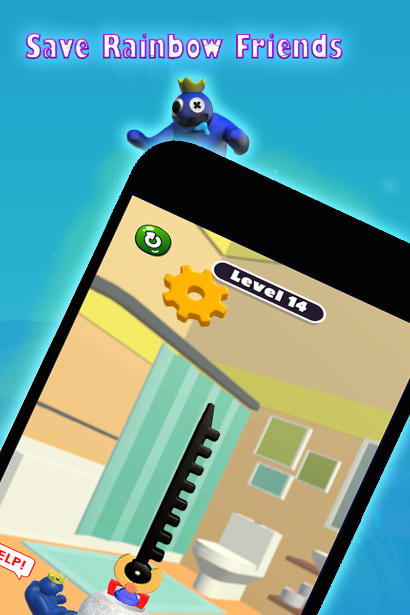 Rescue Rainbow : Blue monster Game Screenshot