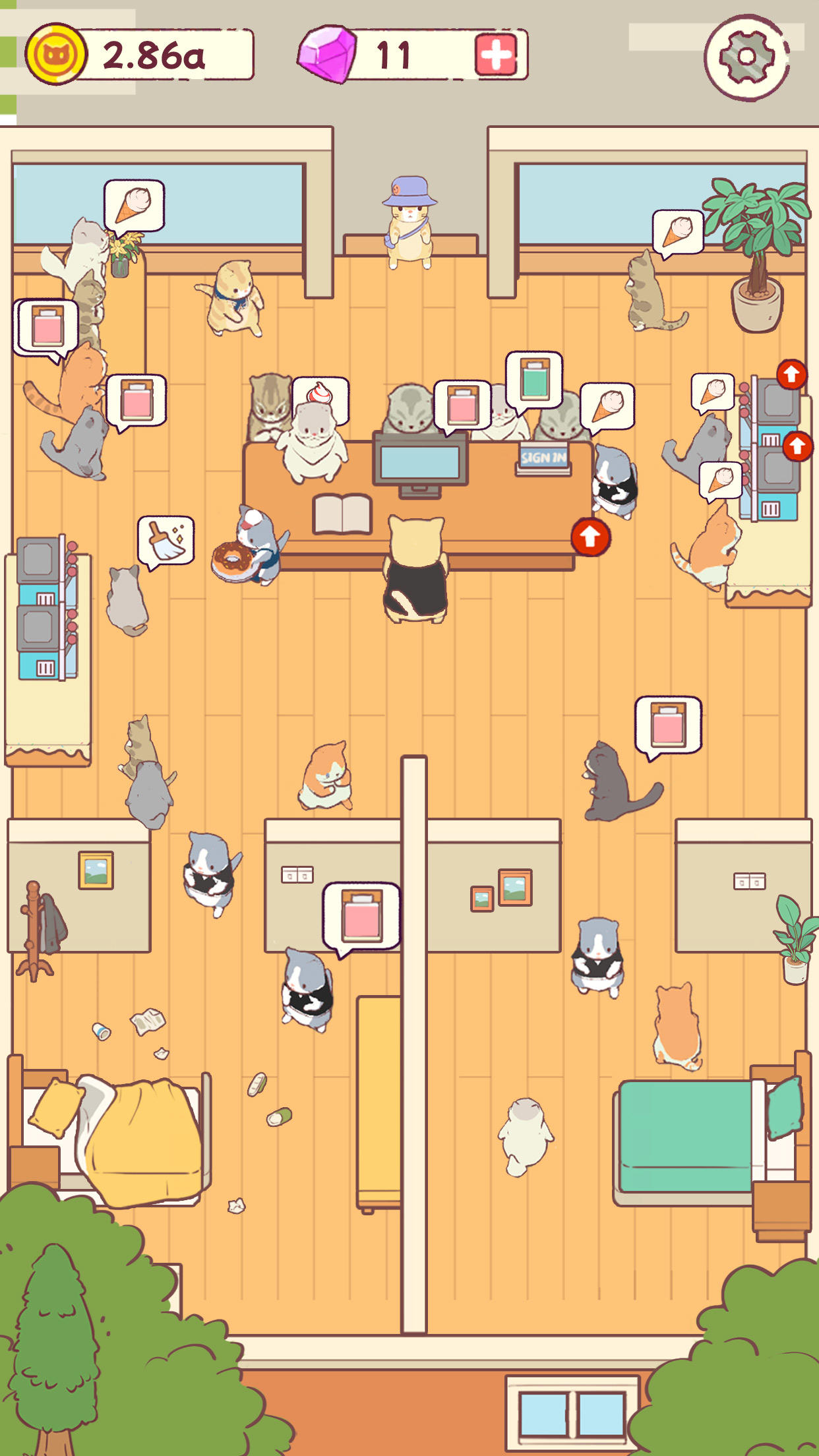 Cat Hostel: Idle Tycoon Games Game Screenshot