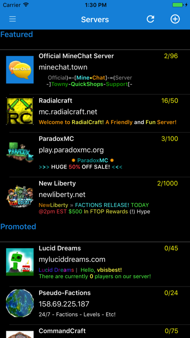 MineChat Mobile Game Screenshot