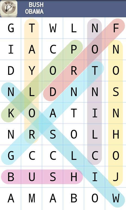 Screenshot of Word Search Puzzle