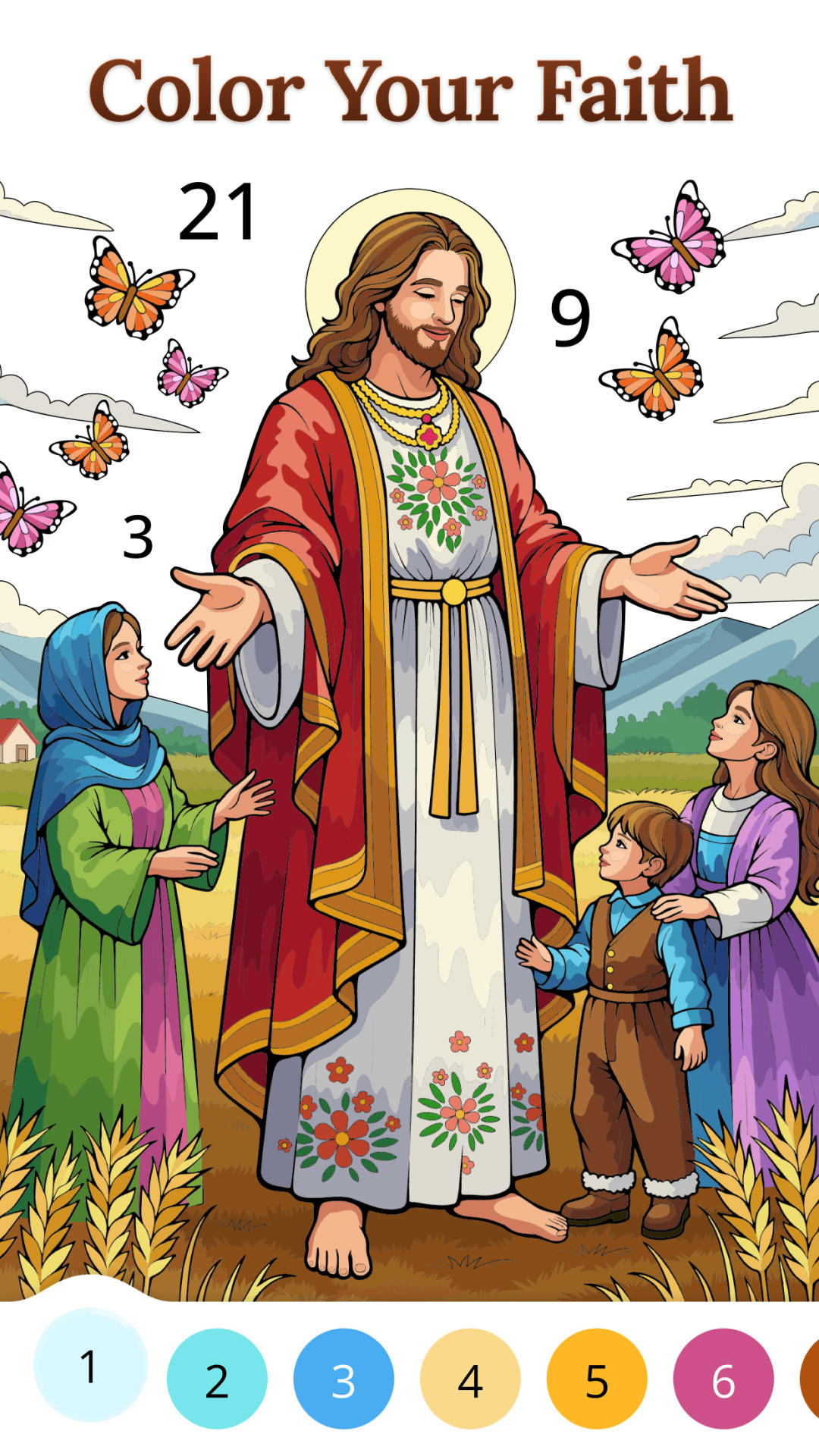 Скриншот игры Bible Coloring Paint By Number