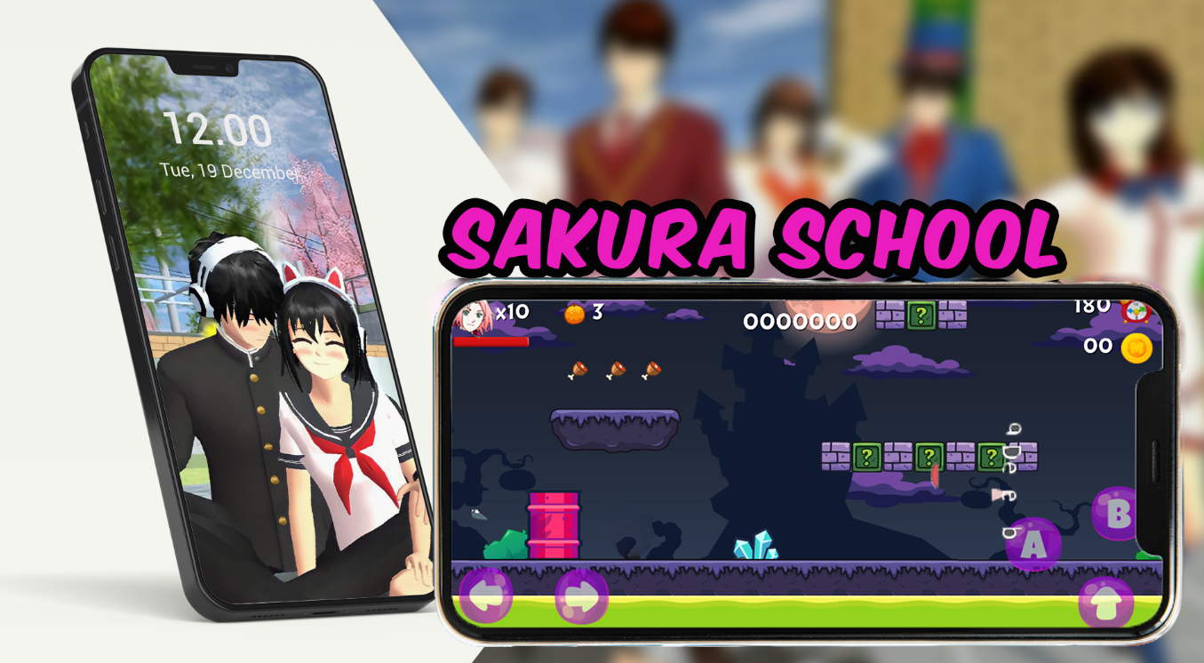 Sakura School jump Girls Game Screenshot