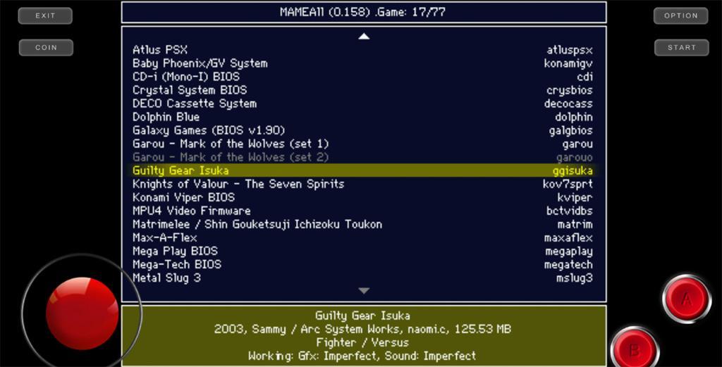 Screenshot of MAMEAll - MAME 0.159u2 Arcade
