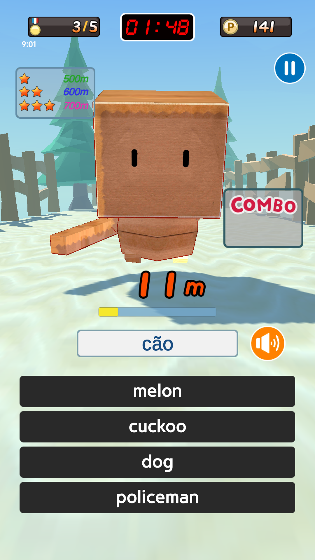 Captura de Tela do Jogo EnglishRun - Jogo de palavras 