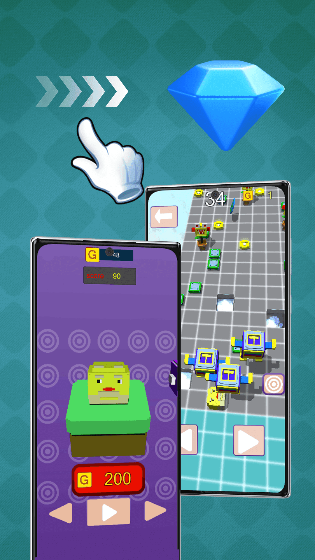 Rolling Pixel Blocks screenshot game