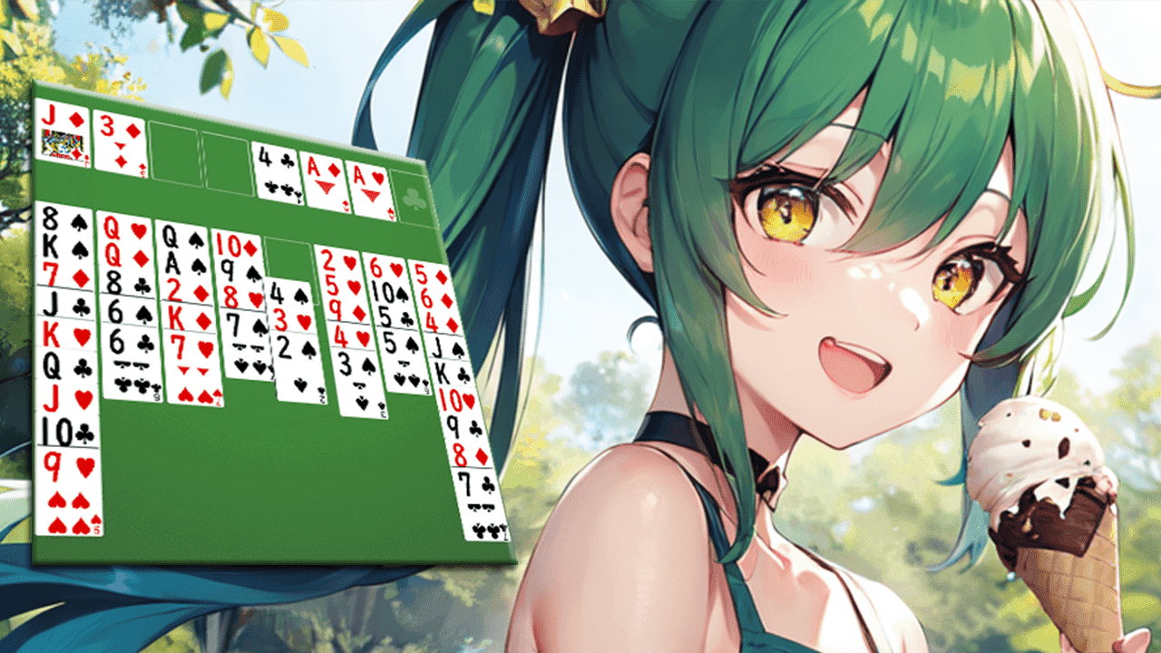 Sexy Waifu FreeCell Solitaire Game Screenshot