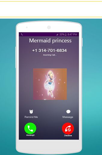 Screenshot of Call From Princess Mermaid Games: Sirens Phone