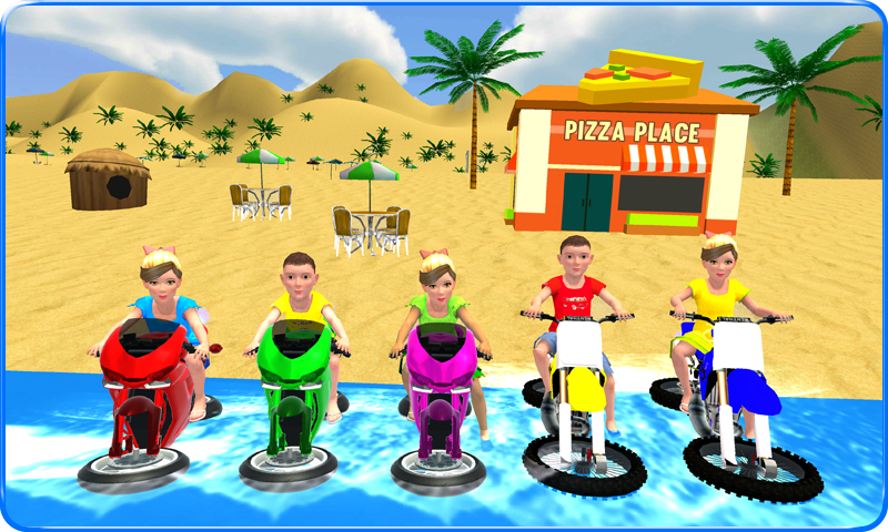 Screenshot 1 of Corrida de bicicleta para surfe aquático infantil 1.4