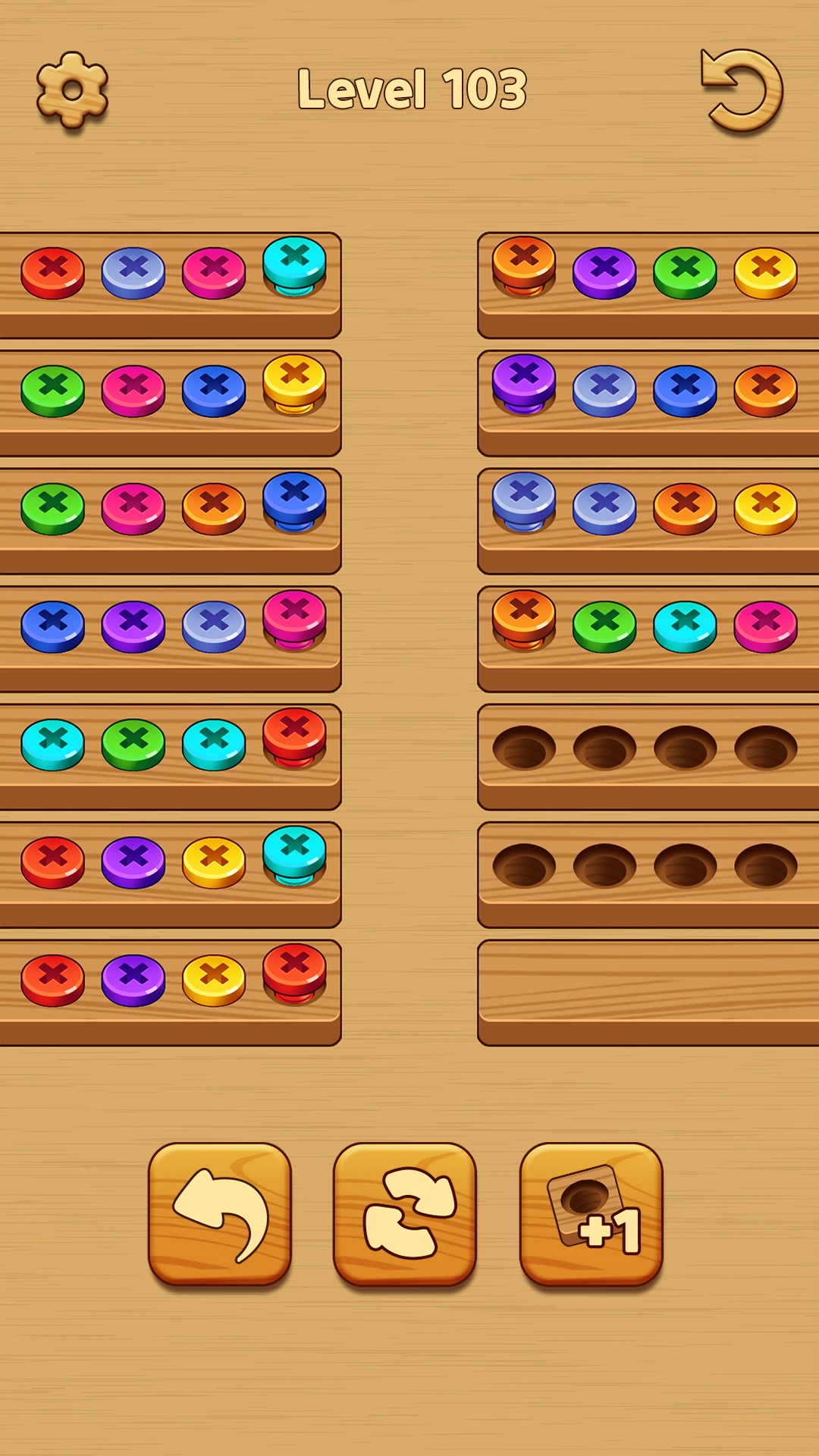Wood Screw Color Sort Puzzle Game Screenshot