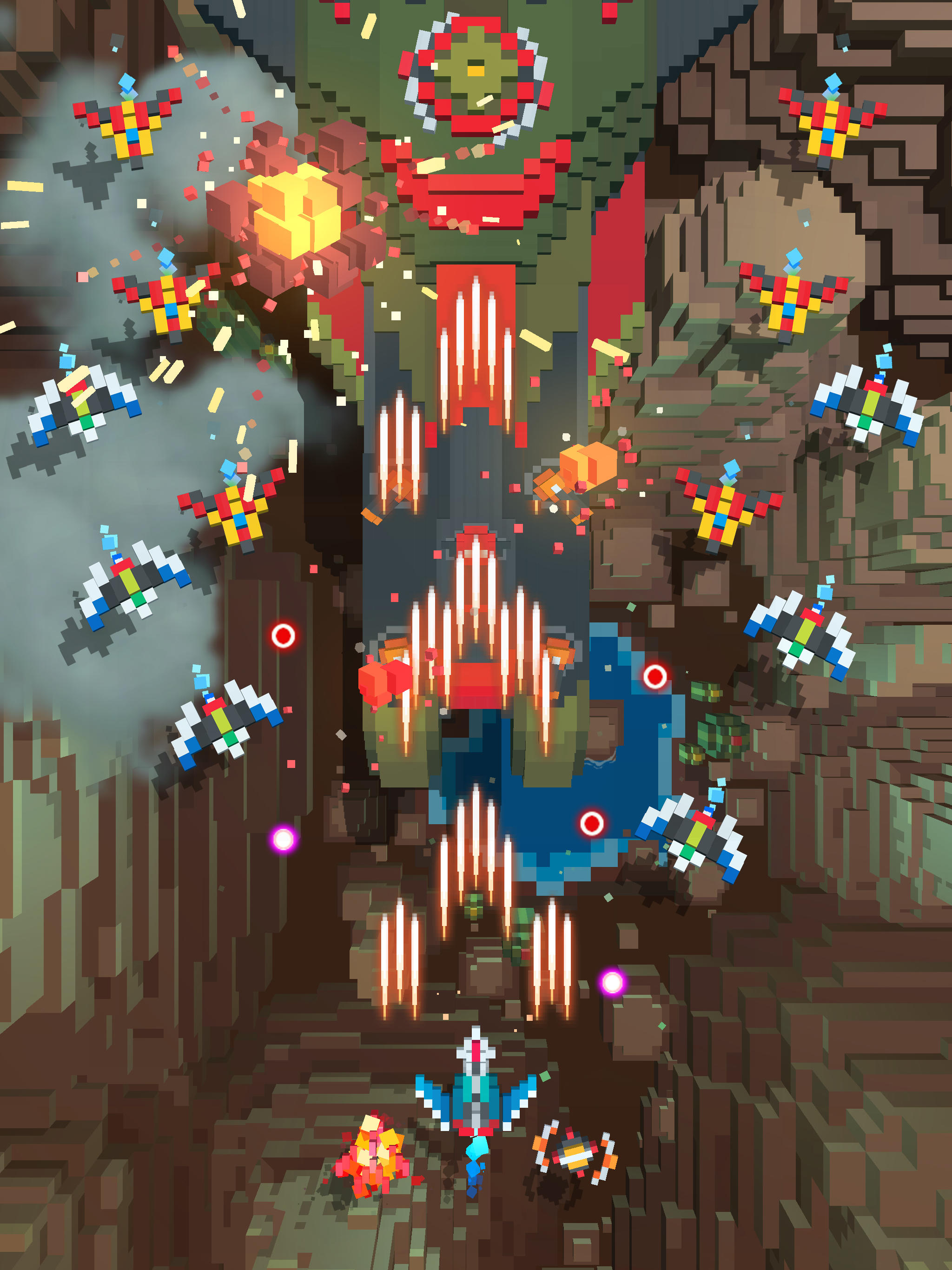 Sky Wings: Pixel Fighter 3D Game Screenshot