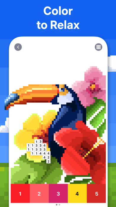 Screenshot 1 of Пиксель-арт — раскраска по номерам 