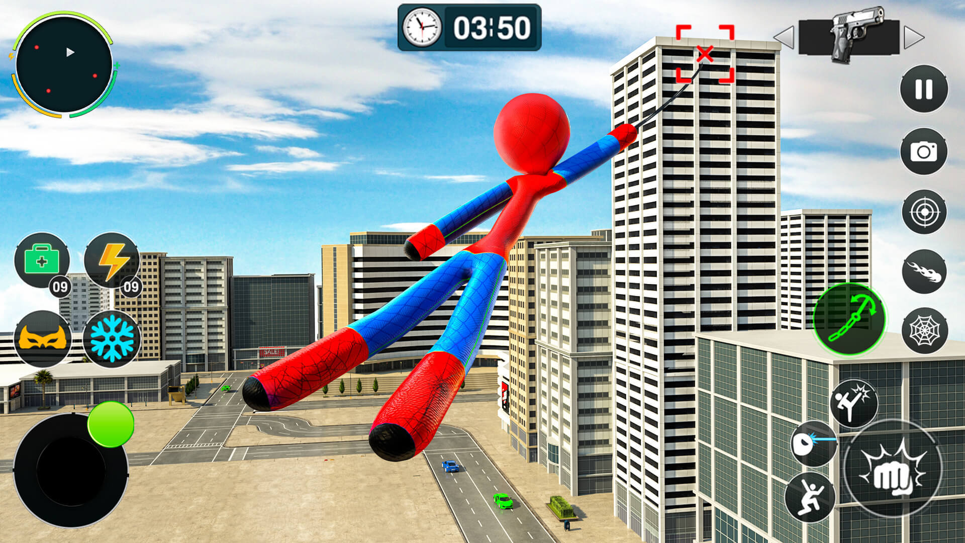 Screenshot 1 of Flying Stickman Rope Hero Spiel 2.7