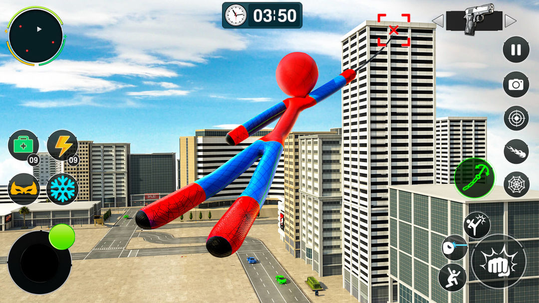 Screenshot of Flying Stickman Rope Hero Game