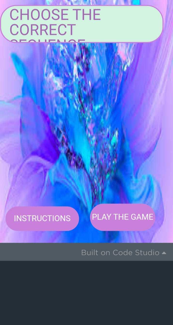 Choose the correct sequence Game Screenshot