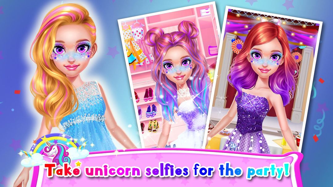 Rainbow Unicorn Hair Salon遊戲截圖