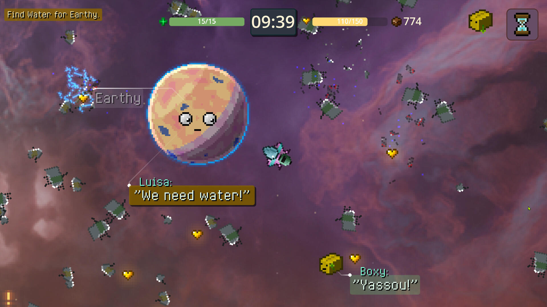 Cozy Space Survivors Game Screenshot