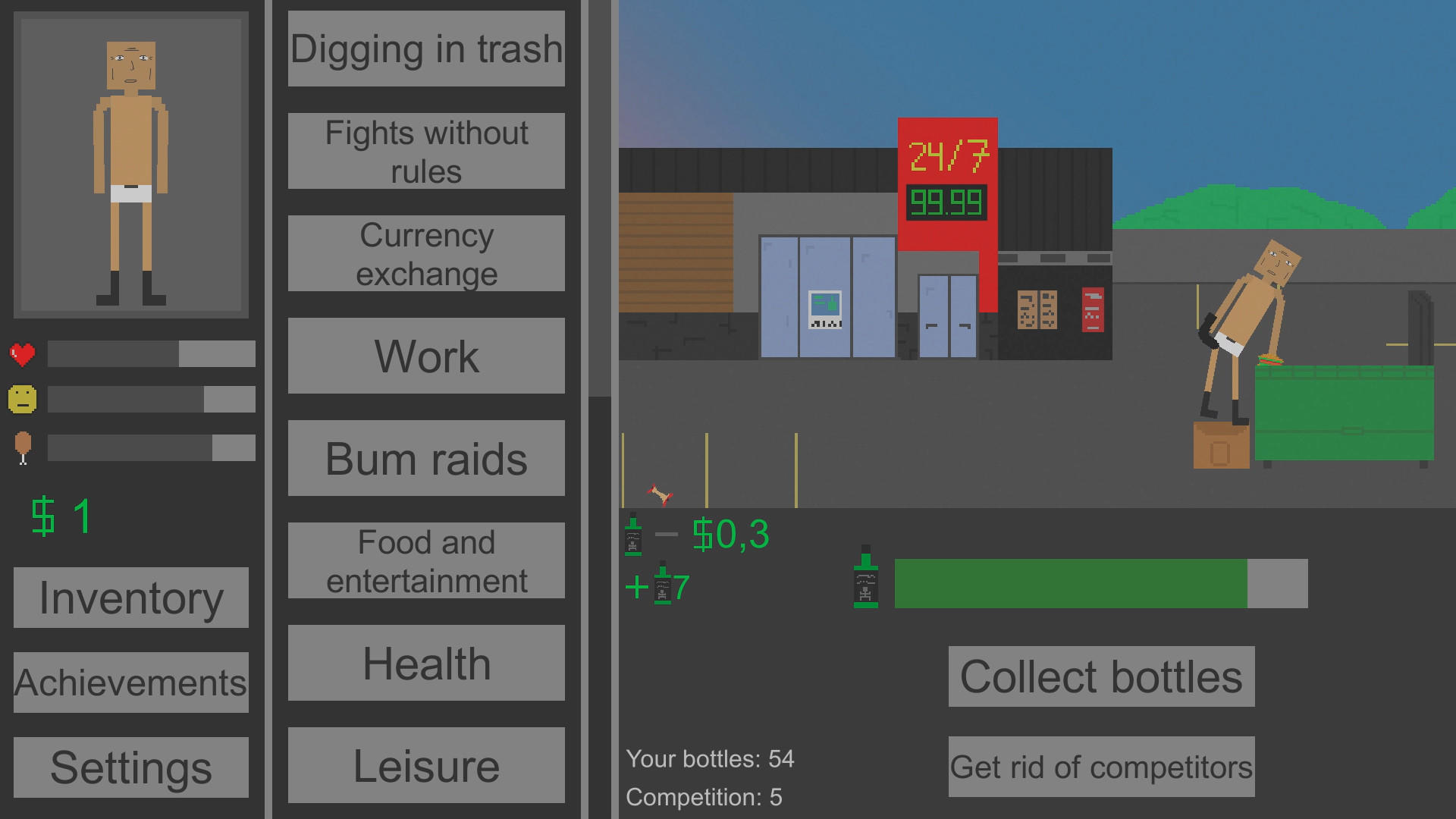 Screenshot of True Bum Simulator