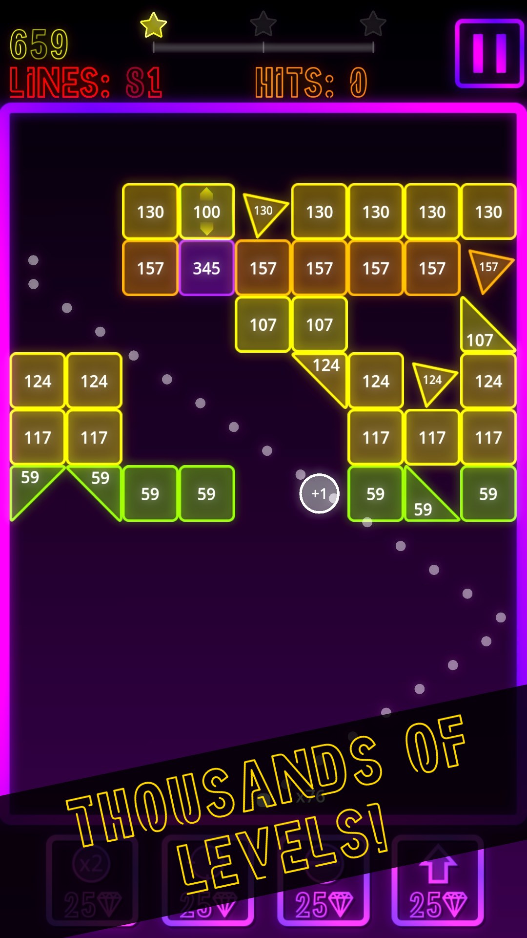 Neon Brick Breaker Game Screenshot