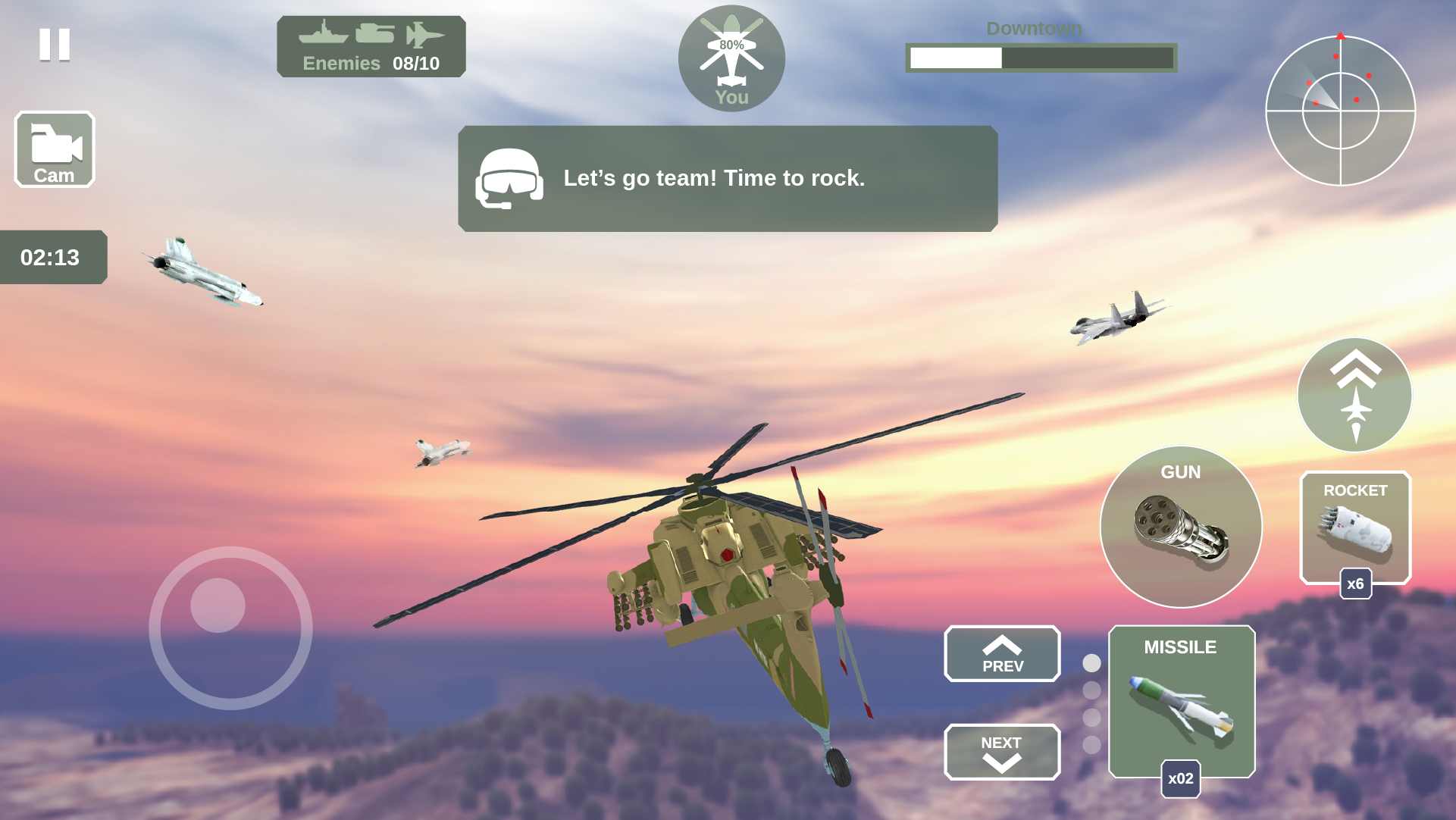 Captura de Tela do Jogo Helicopter Sim: Guerra no Céu