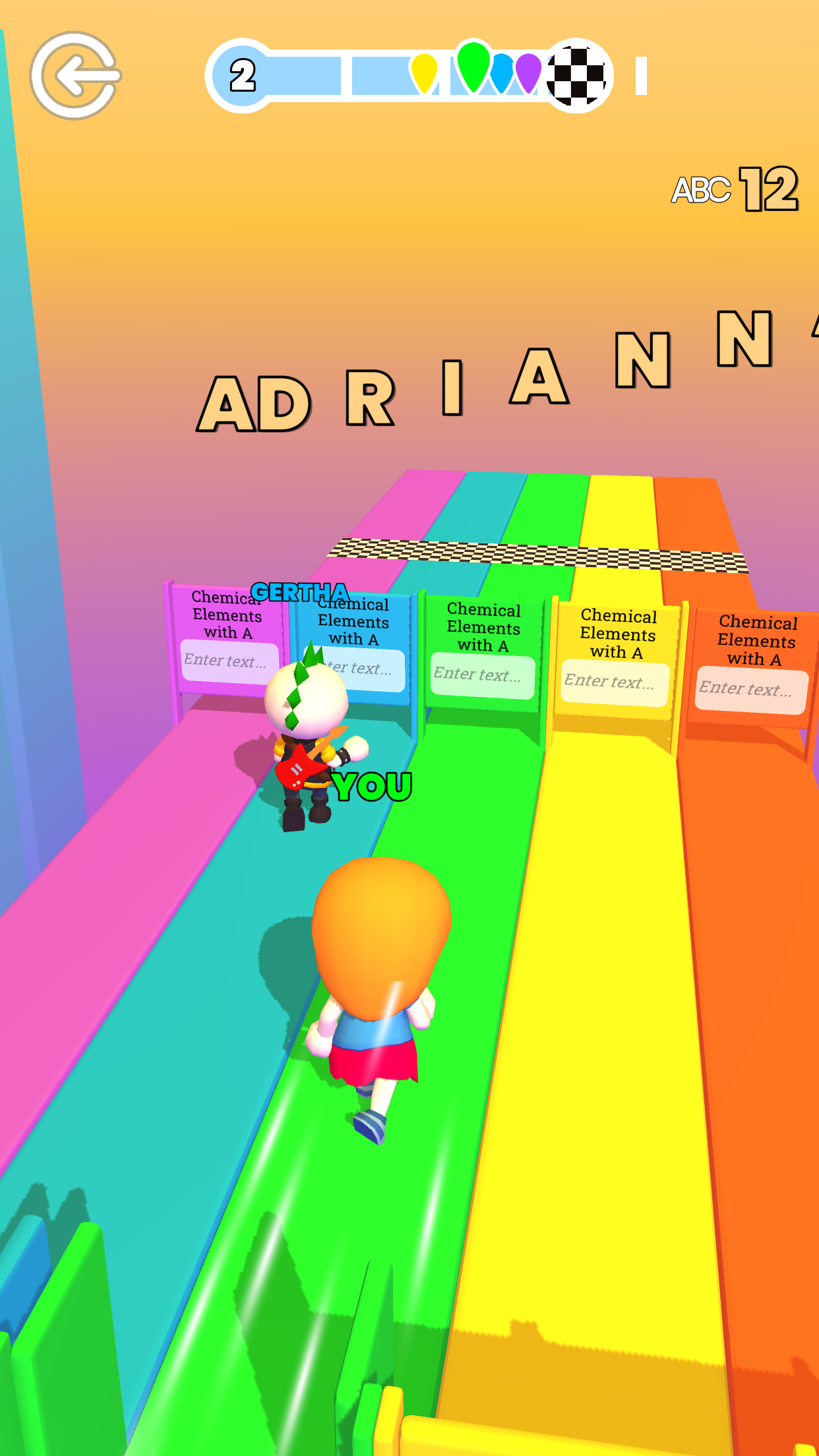 ABC Runner Game Screenshot