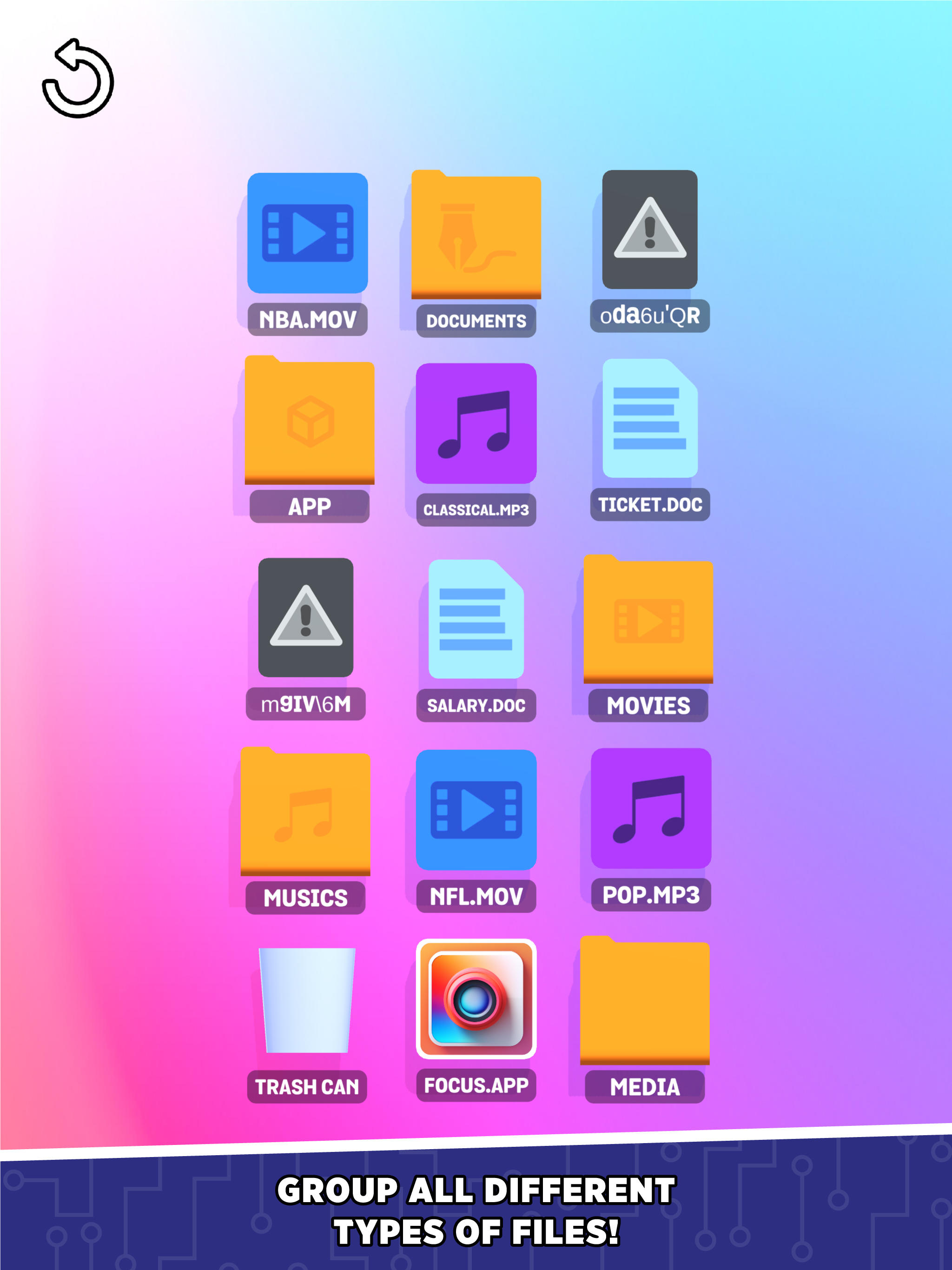 Desktop Sort Game Screenshot