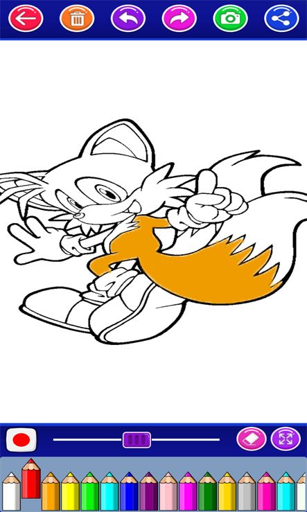 Screenshot of Sonic coloring Book