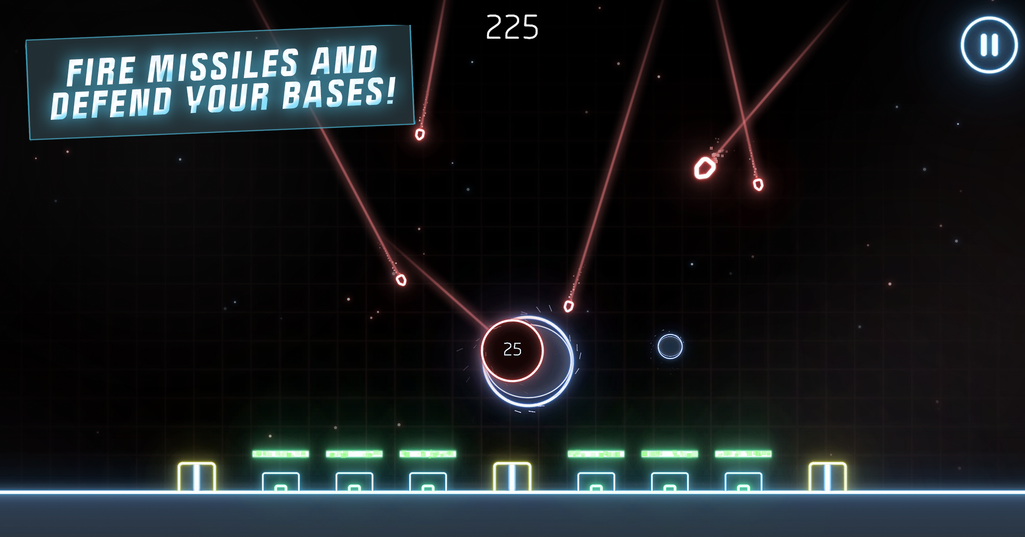 Missile Command: Recharged Game Screenshot