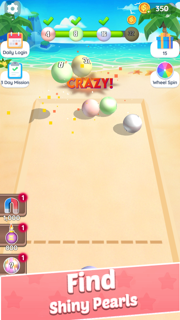 Pearl Shooting - Summer 2048 Game Screenshot