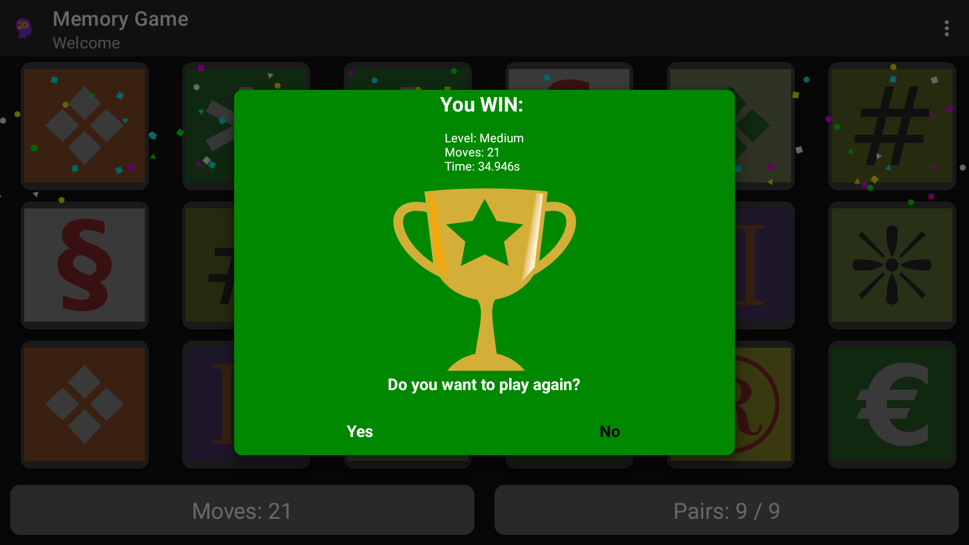 Screenshot of Memory Game - Pro