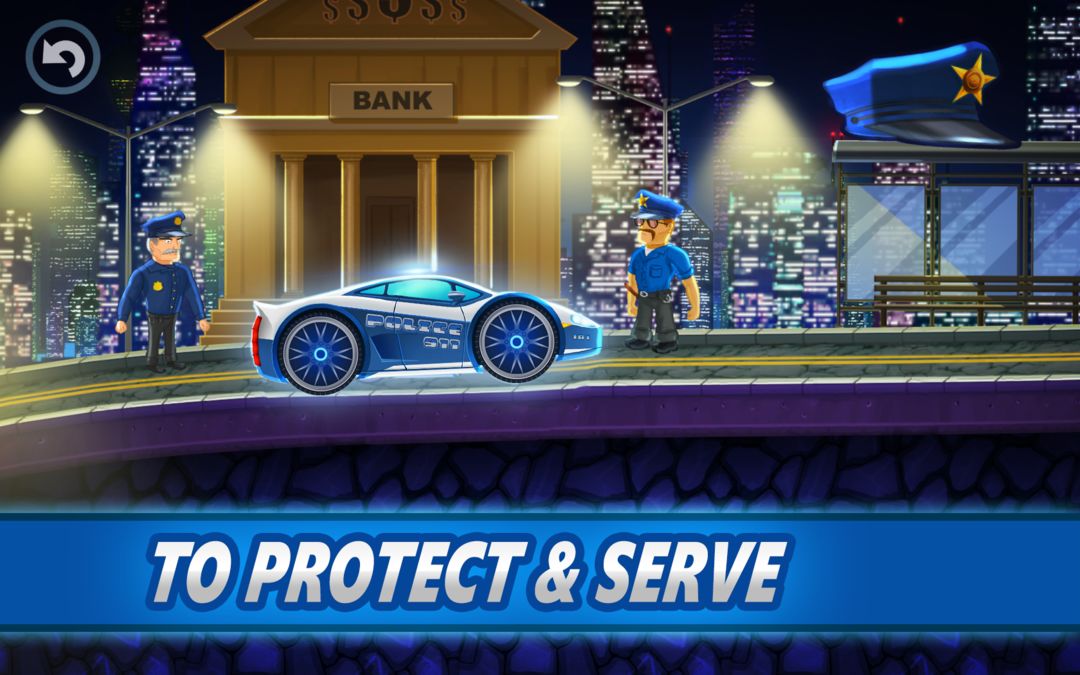 Screenshot of Police car racing for kids