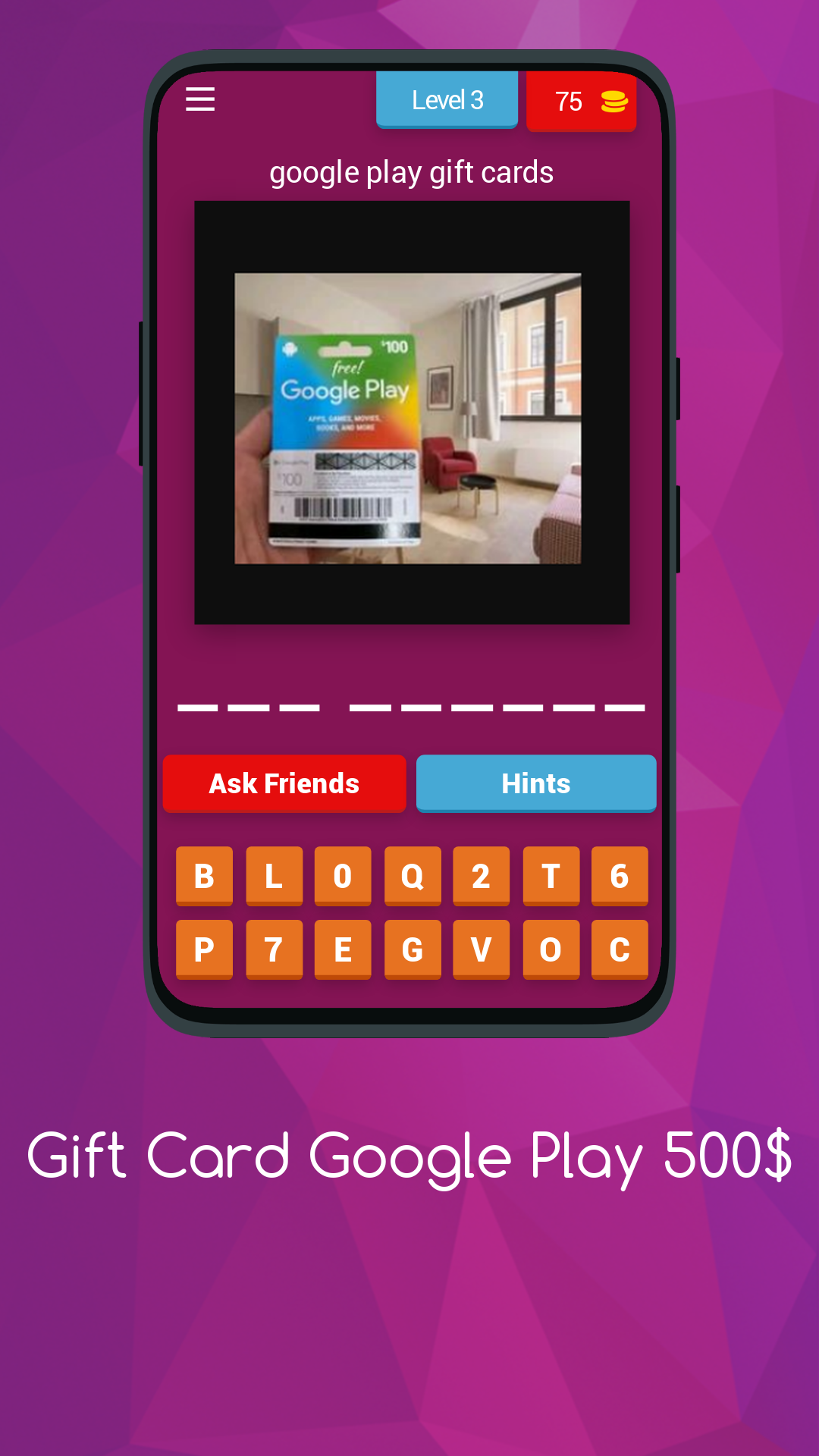 Screenshot of Google Play  dr500 Card Win