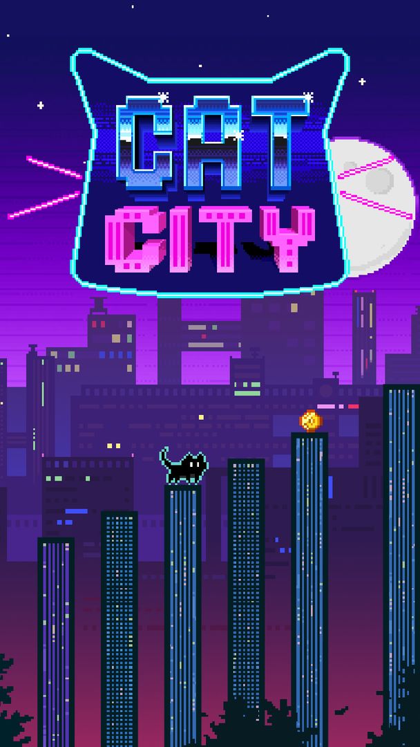 Screenshot of Cat City — Geometry Jump