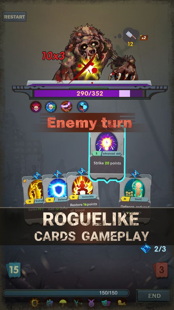 Slay Zombie:Card Game screenshot game