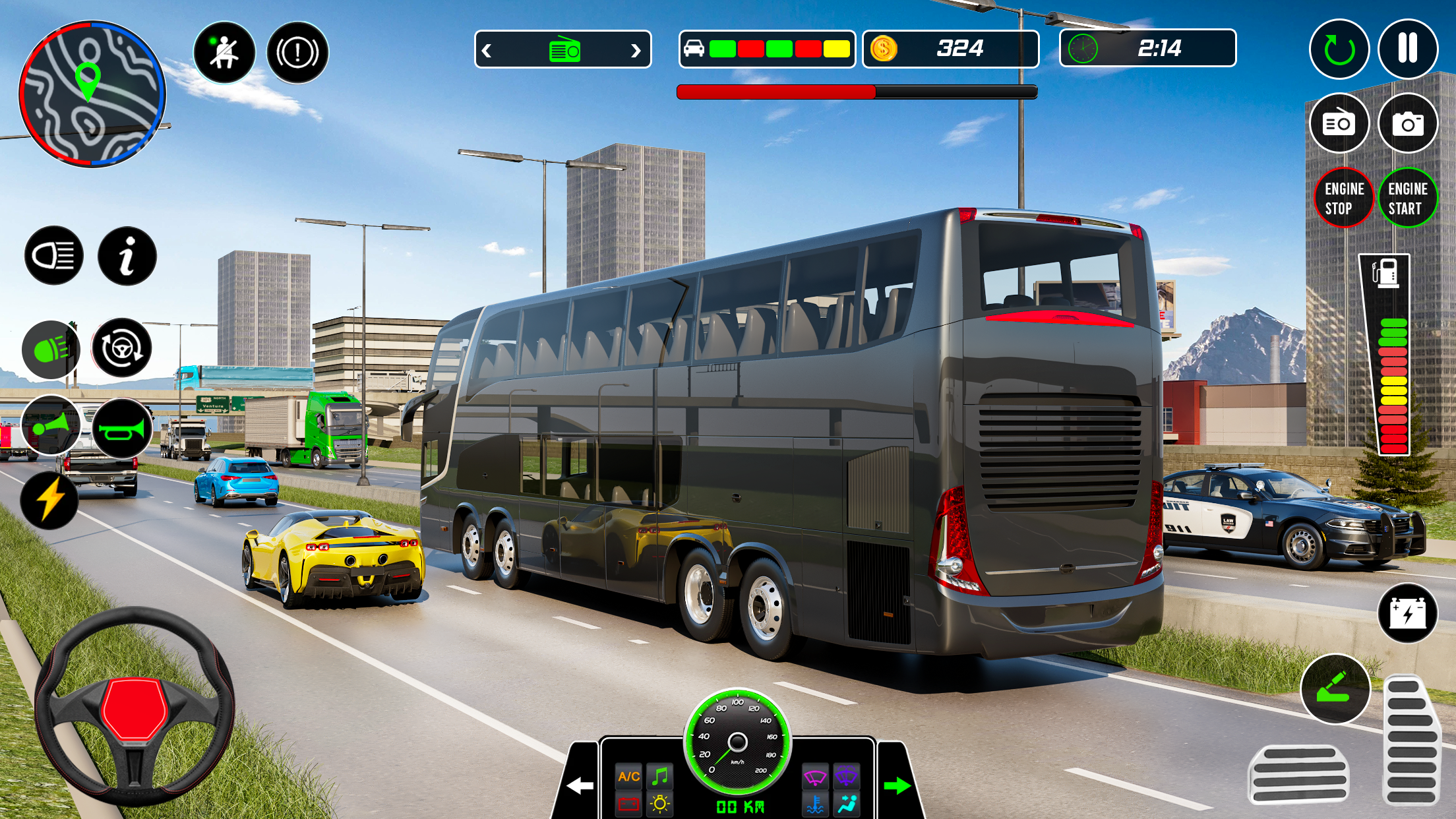 Screenshot 1 of Trò chơi mô phỏng xe buýt ngoại tuyến 3D 0.3