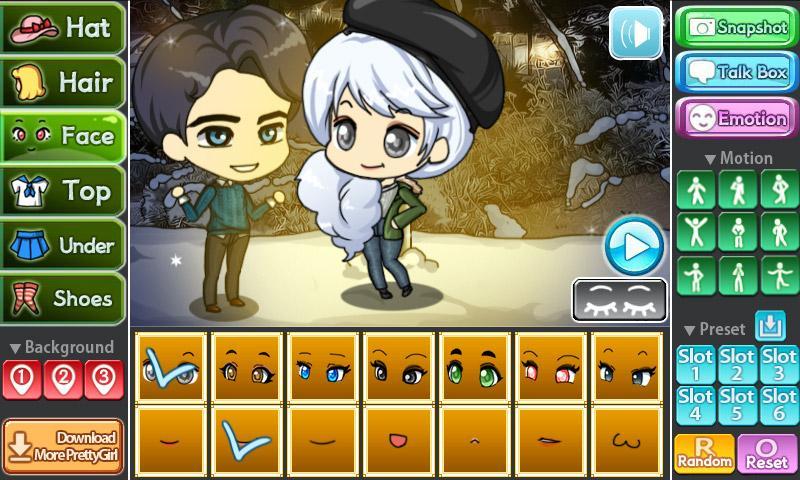 White Christmas Pretty Girl Game Screenshot