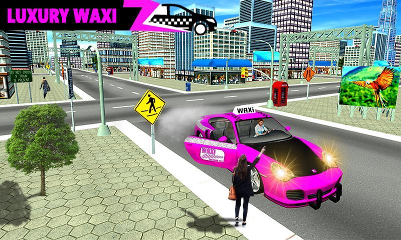 Pink Taxi Driving Game 3D screenshot game