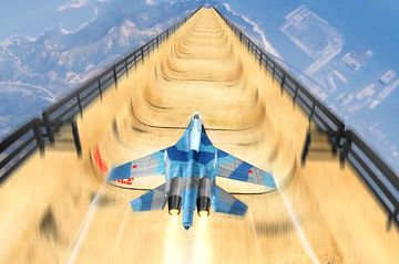 Jet Airplane on Mega Ramp: Mid Air Flying Stunts Game Screenshot