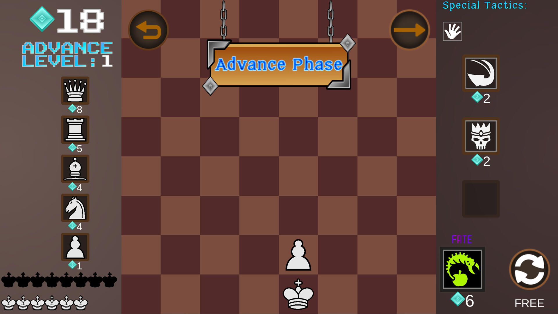 Advancing Chess screenshot game