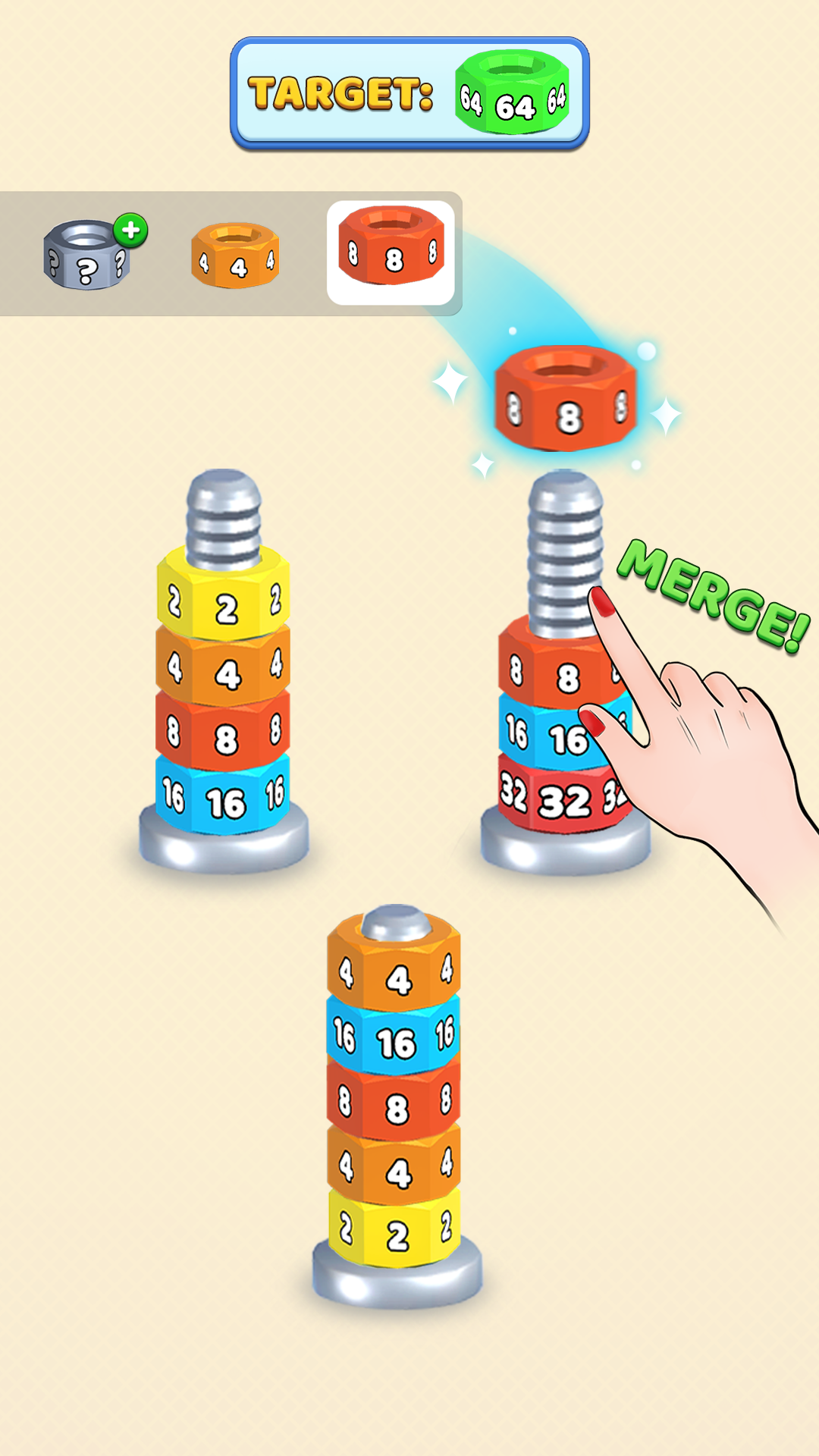 Nuts Bolts 2048: Screw Merge Game Screenshot